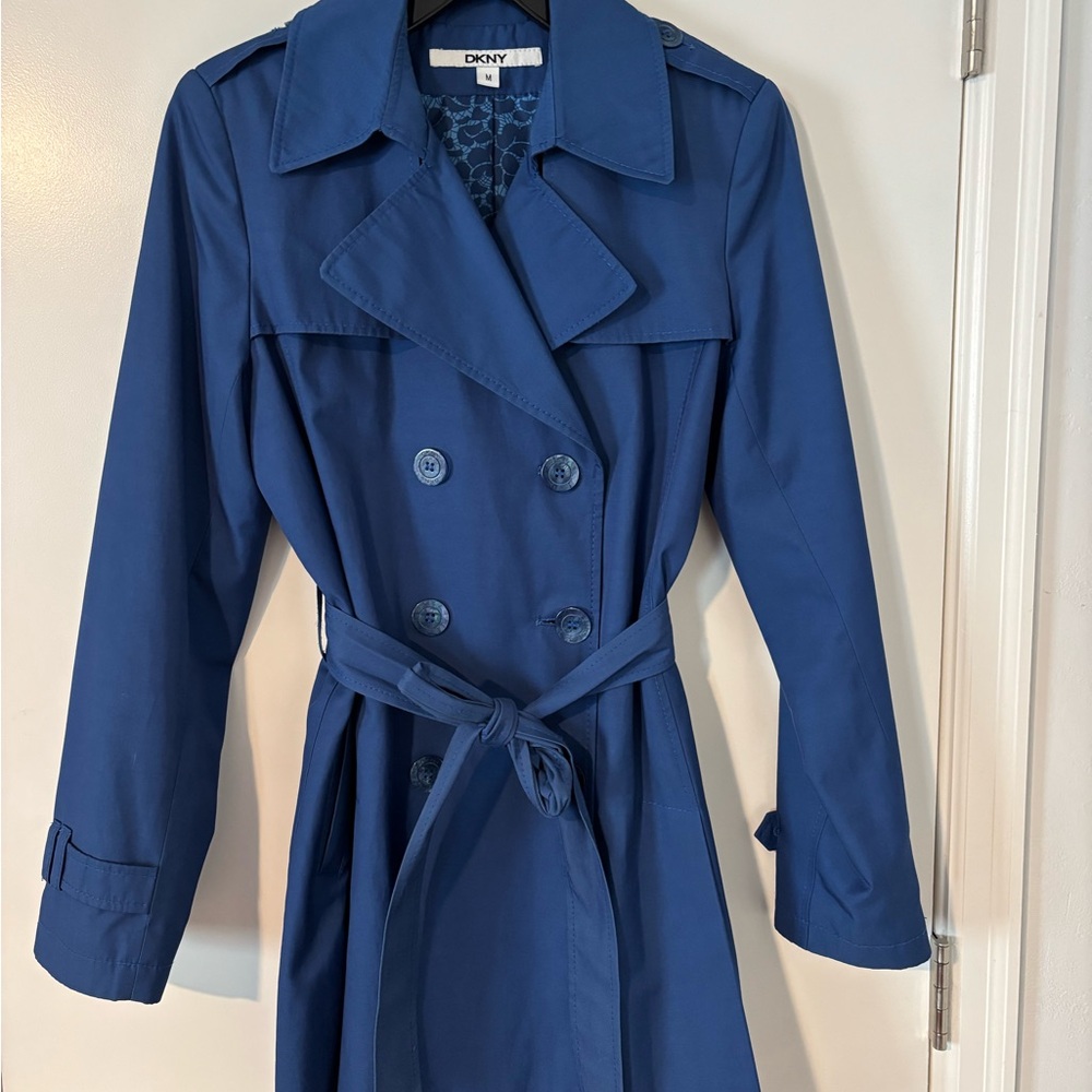 DKNY Blue Trench Coat